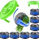 10 PCS Replacement Trimmer Spool & Cap  Compatible with Kobalt KST 120X / KST 120X-06 String Trimmer Only (Item #651246), 0.065" Dual Line, 8 Spools + 2 Caps