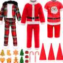 Miunana 12 Inch Boy Doll Christmas Costume and Accessories 17 PCS Male Doll Red Clothes and Hats Merry Christmas Dollhouse Decorate