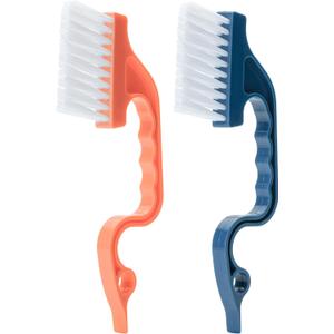 Slick- Window Track Cleaning Brush, 1 Pack, Navy Blue/Orange Ergonomic Handle, Built-in Scraper, Multipurpose, Window Track Cleaning Tools