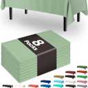Pureegg Plastic Table Cloth Disposable 8 Pack, 54 x 108 Inch Table Cloths, Easter Party, Decorative Tablecloths, Rectangle, Light, Pastel Plastic Cover, Leakproof & Sturdy, Sage Green