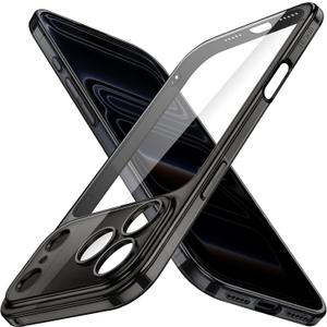 JETech Slim Case for iPhone 17 Pro 6.3-Inch with Camera Lens Full Protection, Ultra-Thin Lightweight Clear Minimalist Protective Phone Cover (Black)