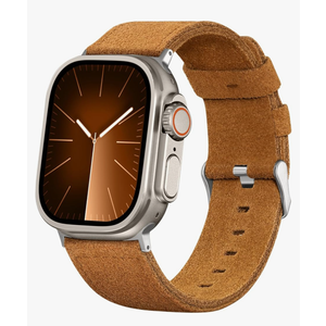 Bandsie Leather Band Compatible with Apple Watch Ultra 3/Ultra 2/Ultra Band 49mm 46mm 45mm 44mm 42mm for Men, Vintage Genuine Suede Leather Wristband Strap for iWatch Series 11 10 9 8 7 6 5 4 SE 3 2 1 Pack of 2