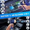 JONYJ Handheld Car Vacuum Cleaner, 16000PA Hand Held Vacuum Portable Cordless, 2 in 1 Air Duster and Vacuum Cleaner with LED Light, Multi-Nozzles, 120W High Power Mini Vacuum for Home, Pet, Office (Blue & Gold)