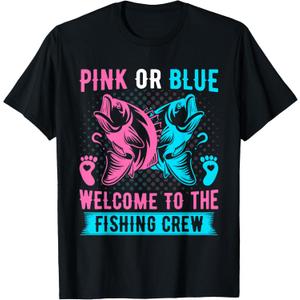 Gender Reveal Fishing Pink Or Blue Welcome to Fishing Crew T-Shirt S