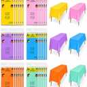 12 PCS Disposable Tablecloth 54 x 108 in Rectangle Plastic Table Covers, Waterproof Table Cloths Bulk Party Decorations, Multicolor Pastel Tablecloths for Birthday Wedding Picnic Event Supplies