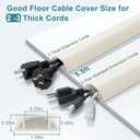 5.5FT Floor Cord Cover, Beige Soft Cable Cover Floor, Large Size Extension Cord Covers for Floor, Power Cord Protector Floor Wire Cover - Cord Channel Diameter: 0.7" (W) x 0.4" (H)