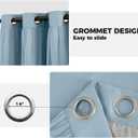 100% Blackout Curtains for Bedroom, Double Layer Blue Curtains, Black Out Curtain 84 inch Long with Sheer Overlay for Living Room, Room Darkening Window Drapes with Grommet, 52" W x 84" L