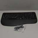 Large Print Backlit Wireless Keyboard  Silent Keyboards with Wrist Rest, 7-Color Light up, Quiet Low Profile Keys, 2.4G Wireless Rechargeable Full Size Keypad for Computer Laptop Windows, Black