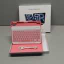 Wireless Keyboard Case for iPad Pro 13" (M5/M4, 2025/2024), Transparent Protective Cover with 7-Color Backlit Keyboard, 360 Rotating Stand, Multi-Touch Trackpad and Pencil Holder, Pink