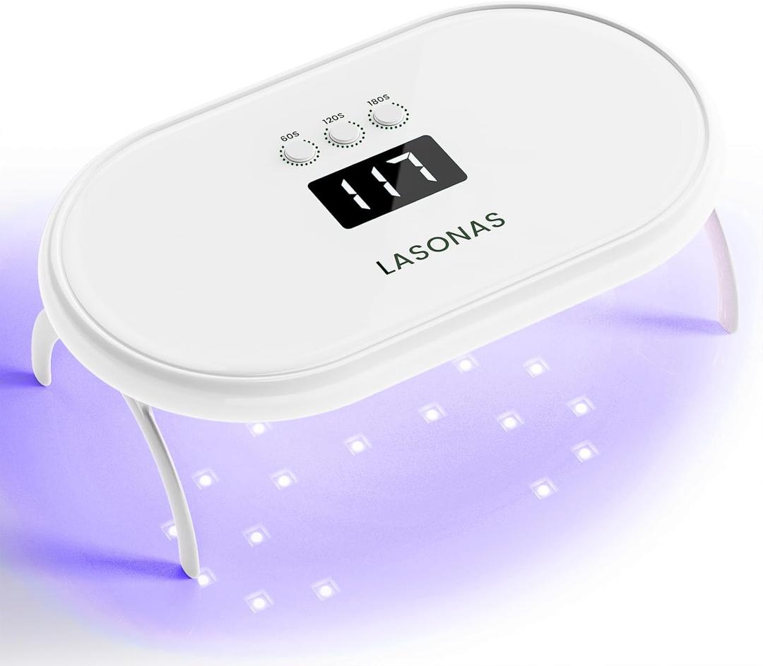 LASONAS UV LED Nail Lamp for Gel Polish 24W UV Light 3 Timer Setting Fast Drying Curing Mini Portable Cure Lamp for Gel Stickers and Strips Home Nail Care Salon