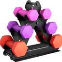 3 Tier Weight Rack for Dumbbells - Compact Weight Holder Small Dumbbell Rack Stand Only Works for Dumbbells 1-15 LBS, Metal Weights Organizer Designed for Child Women Home Gym Exercise