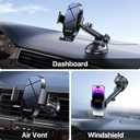 Miracase 3-in-1 Cell Phone Holders for Your Car, Universal Car Phone Holder Mount for Dashboard Air Vent Windshield Compatible with iPhone16 15 14 13 12 13 Pro Max Xs XR X, Galaxy Black
