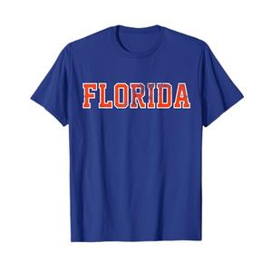 Vintage Florida Men Florida Women Retro Orange Blue T-Shirt Size 2XL