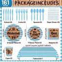 161 Oktoberfest Party Supplies Dinnerware Set - Bavarian German Design with Plates Cutlery Cups & Tablecloth-Blue Diamond Themed Decor for 20 Guests Perfect for Beer Festival, Oktoberfest Celebration