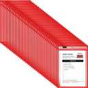 Nezyo Dry Erase Pockets Plastic Job Ticket Holders Shop Holder Order Pockets Clear Sleeves Tickets Folders Plastic Sleeves Paper Teacher Supplies for Classroom(12 x 9.5 in,Red,50 Pcs)