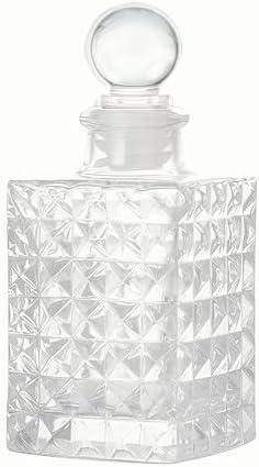 Mini Whiskey Decanter with Glass Ball Stopper, Empty Clear Diffuser Bottles,Vintage Small Decorative Vase for Wedding Table Party Dining Room Bathroom Home Office (Diamand 5oz)