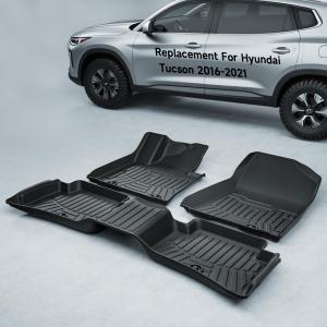 Car Floor Mats TPE for Tucson 2016-2021 for Kia Sportage 2017-2022 Custom Fit Heavy Duty Front & Rear Row Protection Easy to Clean (3-Piece Set, Black)