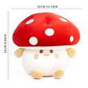 Nuokin Mushroom Plush Toys 12 inch Cute Stuffed Mushroom Pillow Stuffed Toy Birthday Present Home Decor Halloween for Kids (Small Orange)