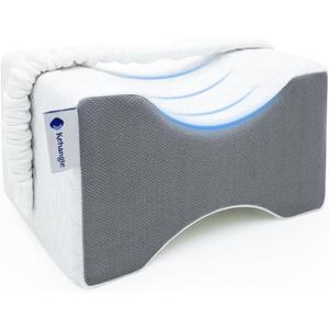 Knee Pillow for Side Sleepers,Knee Pillow,Leg Pillow for Side Sleeping,Hip Pain and Smooth Spine Alignment Pillows,Memory Foam Ergonomic and with Cover and Removable Straps,White/Gray (10.7"x8"x6")