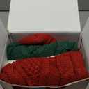 RFAQK 18 Inches Large Christmas Stockings 4 Pack - Burgundy Red, Ivory White, Green - Stretchable Knitted Xmas Stockings with 50Pcs Personalizeable Gift Tags for Family Holiday Christmas Dcor