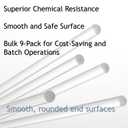 8Pcs Borosilicate Glass Stirring Rods 12" Long 1/4" Diameter Round Ends for Lab/Classroom/Home Use
