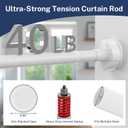 2 Pack Shower Curtain Rod Heavy Duty Tension 48-74 Inch White