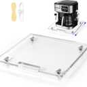 Acrylic Appliance Slider with Rubber Wheels, Sliding Tray for Heavy Kitchen Appliances, Coffee Maker Slider Tray for Counter, Countertop Moving Tray Accessories for Kitchen - 13" x 14" (Clear)