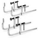 Bar Clamps 4-Pack, 12-Inch Light-duty Drop Forged Steel F Clamps (450 lbs) for Welding and Woodworking