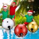 Jetec 3 Pcs 16" 20" 24" Giant Inflatable Christmas Ball Ornament PVC Inflatable Decorated Oversized Outdoor Holiday Decoration Xmas Blow up Ball for Xmas Outside Holiday Yard Lawn Porch Decor