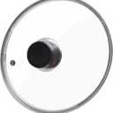 Glass Lid for Frying Pan Tempered Glass Pot Lid with Stainless Steel Rim for 8 Inch Frying Pan Wok Pot Skillet (8 Inch)