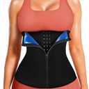 LEINIDINA Womens Waist Trainer Corset with Zipper Sweat Waist Trimmer for Women Workout Belt Corset Shapewear M