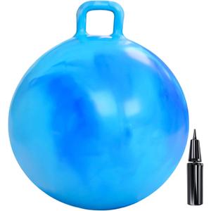 Hopper Ball for Kids Adults & Teens, 28 Inch Clouds Bouncy Ball with Handle, Sit On Hippity Hop Exercise with Air Pump, Jumping Hopping Toys Active Play for Family Activities Indoor Outdoor Fun Races