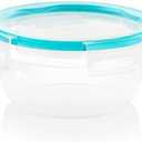 Snapware Total Solution 3-Cup Plastic Food Storage Container with Lid, 3-Cup Rectangular Meal Prep Container, Non-Toxic, BPA-Free Lid with 4 Locking Tabs, Microwave, Dishwasher, and Freezer Safe, 2PCS