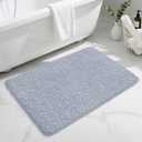 Bathroom Rugs Non Slip 36"x24", Absorbent Bath Mats Quick Dry, Shaggy Microfiber Bath Rugs, Extra Soft Plush, Machine Washable Bath Mats for Bathroom Floor, Tub and Shower, Blue Grey