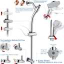 7.5" Rotatable Dual Shower Head with Handheld Combo, Kids Friendly Low 3-Way Diverter, Adjustable Slide Bar for Whole Family Use, Enjoy High Pressure Rainfall Spa Shower, Polished Chrome Finish