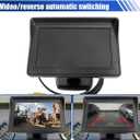 YoRise 4.3 Inch TFT LCD Car Color Parking Aid System Monitor Display, DC 12V Automotive Rearview Reverse Camera, Universal Car LED Backup Monitor Screen for Cars/Trucks/SUVs (Black)