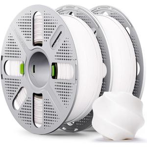 PLA Basic, Pre-Dried Filament with Quick-Swap Reusable Spool 2kg (4.4lbs), 1.75mm 3D Printing Filament, Compatible with Bambu Lab 3D Printers White + White