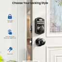 Veise Keyless Entry Door Lock with 2 Knobs, Electronic Backlit Keypad Deadbolt with Handle Set, Auto Lock, One-time Codes, Smart Deadbolt for Front Door, Easy Installation, Matte Black