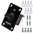 ECO-WORTHY 12V 30A DPDT Waterproof Latching Reverse Polarity Toggle Switch, 4 Pin 3 Position ON-Off-ON Toggle Switch with Up/Down Mounting Panel