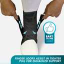 Med Spec ASO Ankle Stabilizer - Lace Up Ankle Brace for Sprained Ankle and Peroneal Tendonitis, Orthopedic Ankle Support for Men, Women, Adults, Teens and Kids, Sports Injury Recovery (Small, Black)