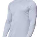 EZRUN Mens Sun Protection Swim Shirt Lightweight UV Sun Shirts Quick Dry UPF 50+ Fishing Shirts (Gray, M)