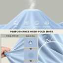 COOFANDY Men's Polo Shirt Long Sleeve Moisture Wicking Golf Shirts Sun Protection Collared Work Shirts (L)