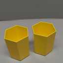 PATIKIL Pencil Holder, 2 Pack Plastic Pen Makeup Brush Holder Cup Storage Hexagon Desktop Organizer Stationery Caddy for Home Office, Yellow