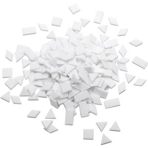 Lanyani Multi-Color Glass Mosaic Tiles - Mixed Shapes, 200 Pieces, Regular White