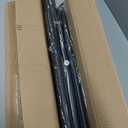 Black Double Corner Window Curtain Rods with Aluminum End Cap Finials and Brackets,1 Inch Diameter Dual Bay Window Curtain Rods, Adjustable 2 Sided 32-58" and 32-86 Center Double Rod