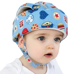 Baby Safety Helmet Toddler Children Headguard Infant Head Cushion Protective Harnesses Cap Soft Adjustable Kid Safety Hat Head Protector (Football Blue)