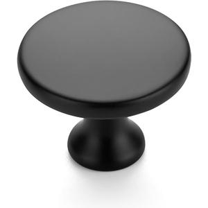 Ravinte 25 Pack 1-1/4 Inch Matte Black Round Kitchen Cabinet Knobs,Zinc Solid Drawer Pulls,Cabinet Handles for Cupboard, Dresser, Closet and Bathroom, Modern Cabinet Hardware for Cabinets