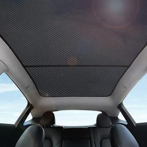 Topfit for Model Y Sunshade Roof Window Insulation UV Rays Protection Sun Shade for Tesla Model Y Heat Blocking Shades 2017-2024 (Model Y(2020-2025) Mesh black)