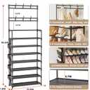 OYREL Shoe Rack 7 Tier Shoe Organizer Storage 21-28 Pairs Closet Shoes Rack for Front Door Entrance Shoe Rack Organizer with Hooks Side Pocket Entryway Large Capacity Shoe Shelf Tower Garage