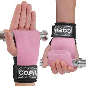 COFIT Wrist Straps for Weightlifting, Workout Wrist Wraps with Dual-Layer Oxford Leather, Enhanced Grip for Optimal Hand and Wrist Protection, Gym Lifting Straps for Deadlift and Powerlifting (Standard size (palm length over 7in), 02. Pink)